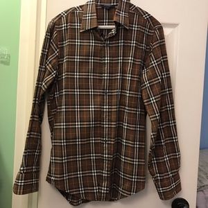 vintage burberry checkered button down shirt
